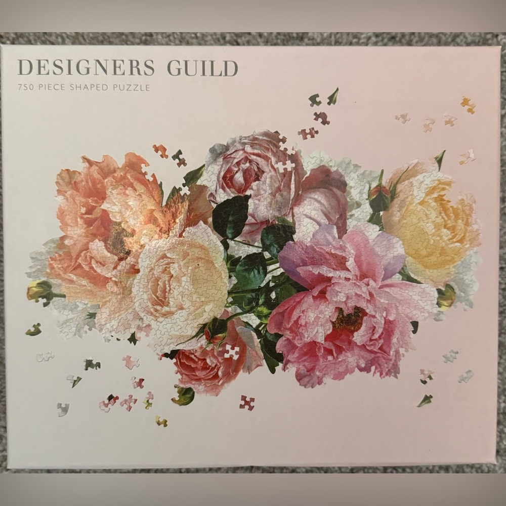 Galison Designers Guild Floral "Tourangelle" Shaped 750 Piece Puzzle